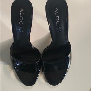 Black patent leather Aldo shoes